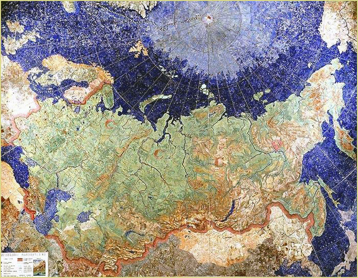 карта СССР из поделочных камней